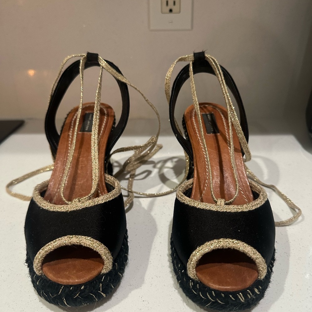 Marc Jacobs Black and Gold Espadrilles